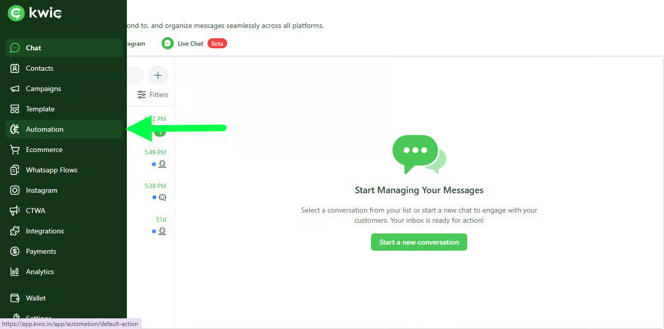 KWIC login screen (for Quick Reply setup)