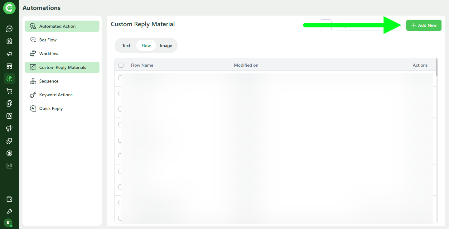 Create a Flow Custom Reply Material in KWIC