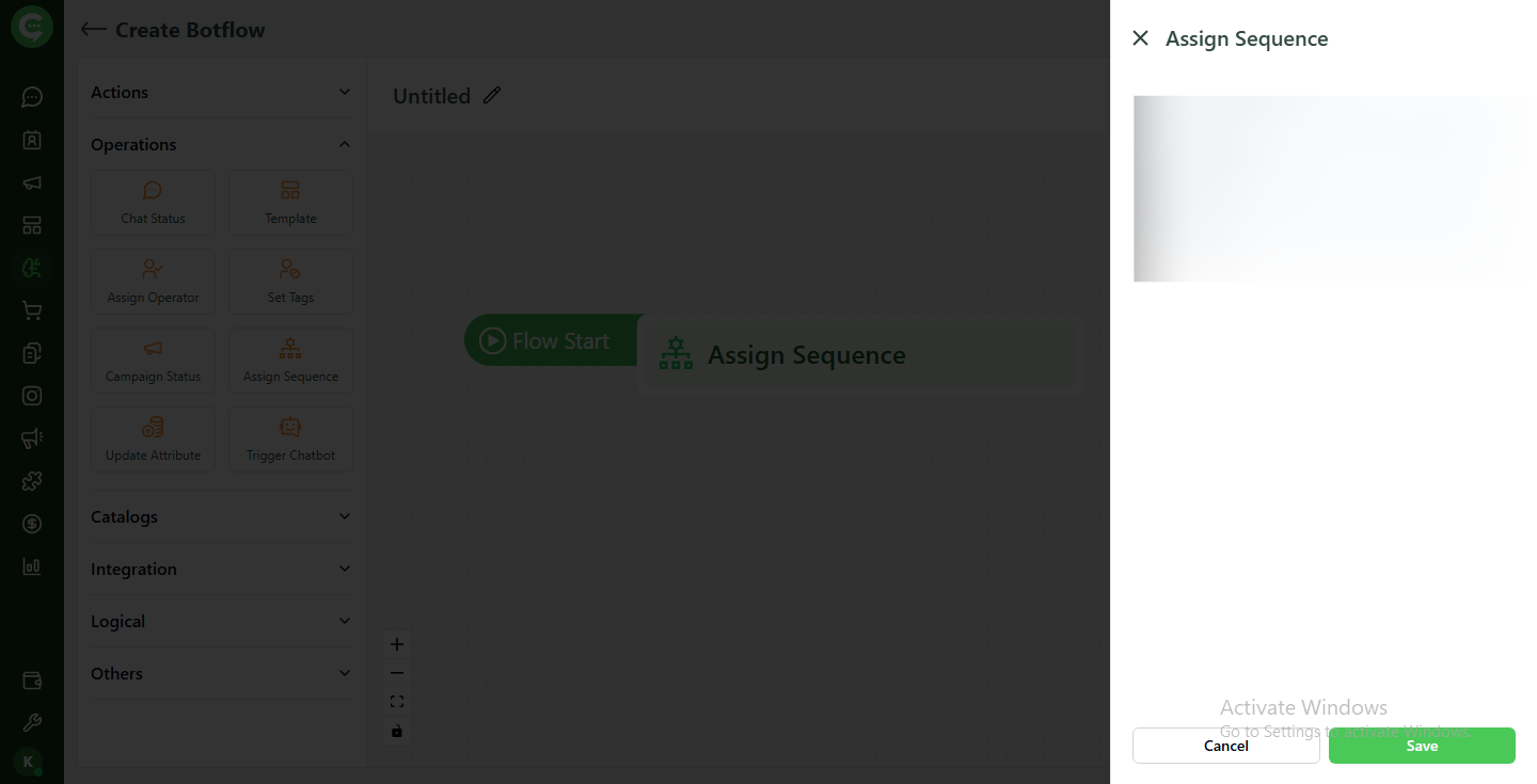 Assign Sequence settings to select a sequence and configure delays