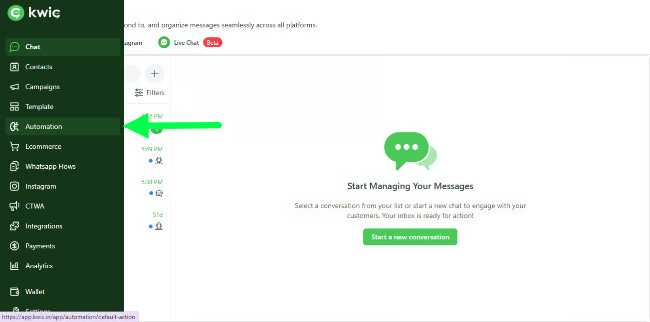 KWIC login screen (for Keyword Actions setup)